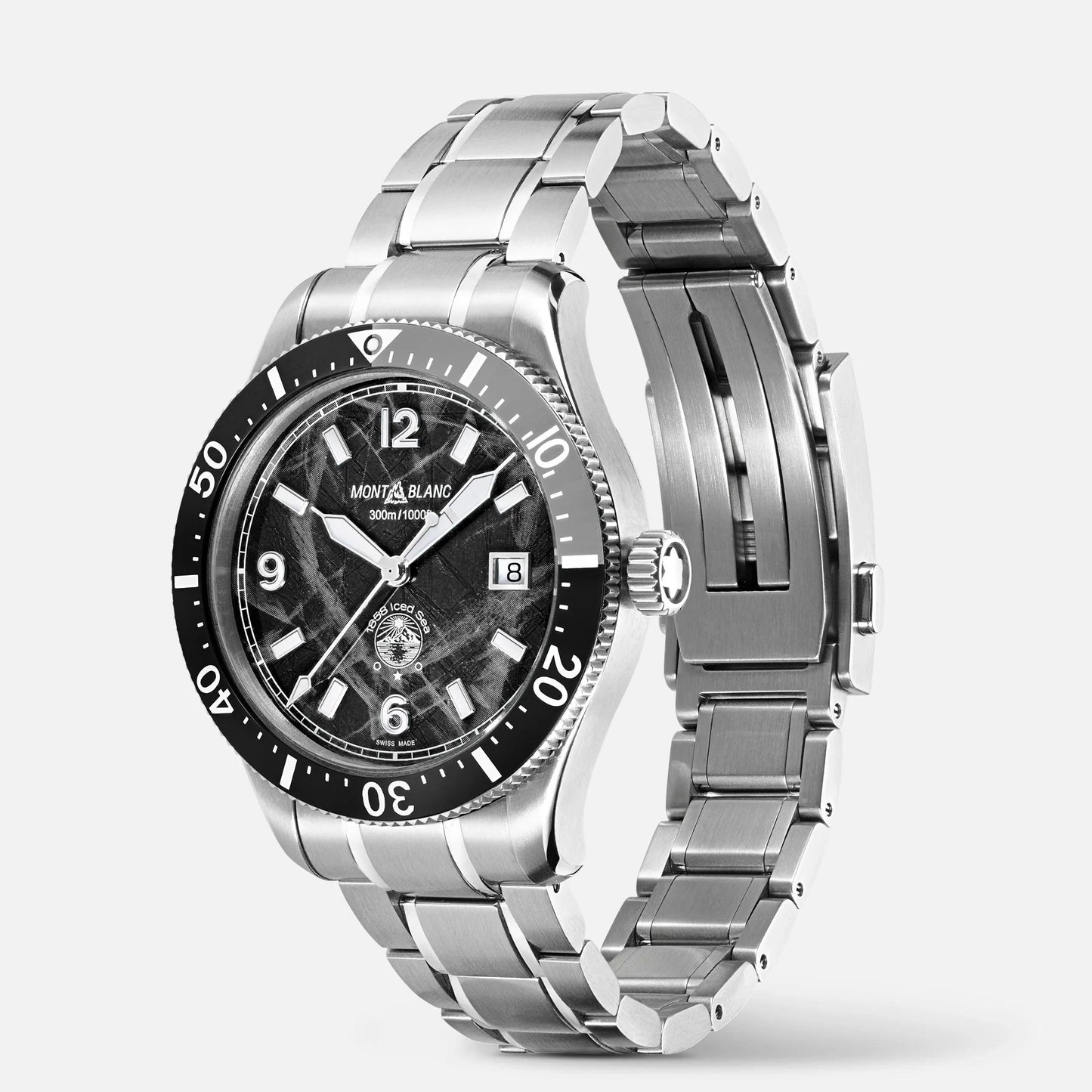 Montblanc Uhr 1858 Ice Sea Automatic Date 41mm schwarz Automatik Stahl 129371