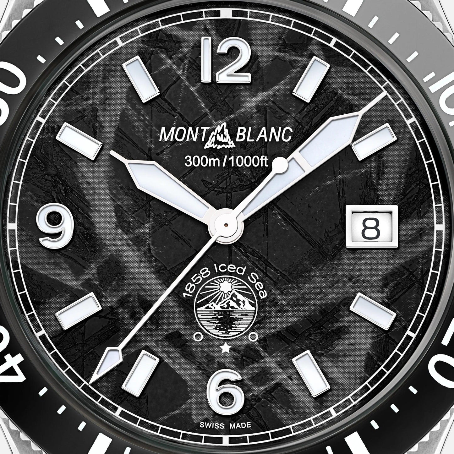 Montblanc Uhr 1858 Ice Sea Automatic Date 41mm schwarz Automatik Stahl 129371
