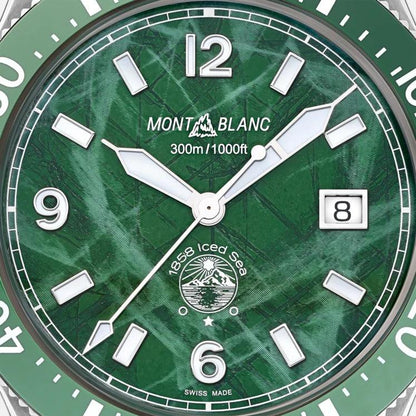 Montblanc Uhr 1858 Ice Sea Automatic Date 41mm grün Automatik Stahl 129373