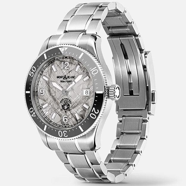 Montblanc Uhr 1858 Iced Sea Automatik Datum 41 mm grau Automatik Stahl 130793