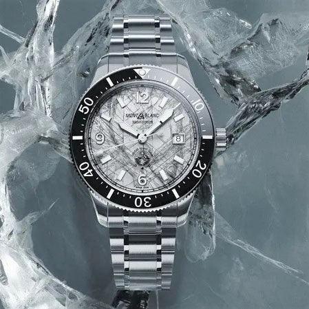 Montblanc Uhr 1858 Iced Sea Automatik Datum 41 mm grau Automatik Stahl 130793