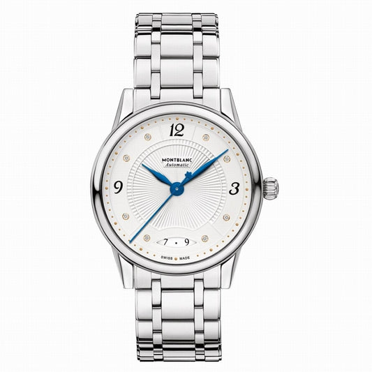 Montblanc Uhr Bohème Date 37mm weiß Automatik Stahl 114733