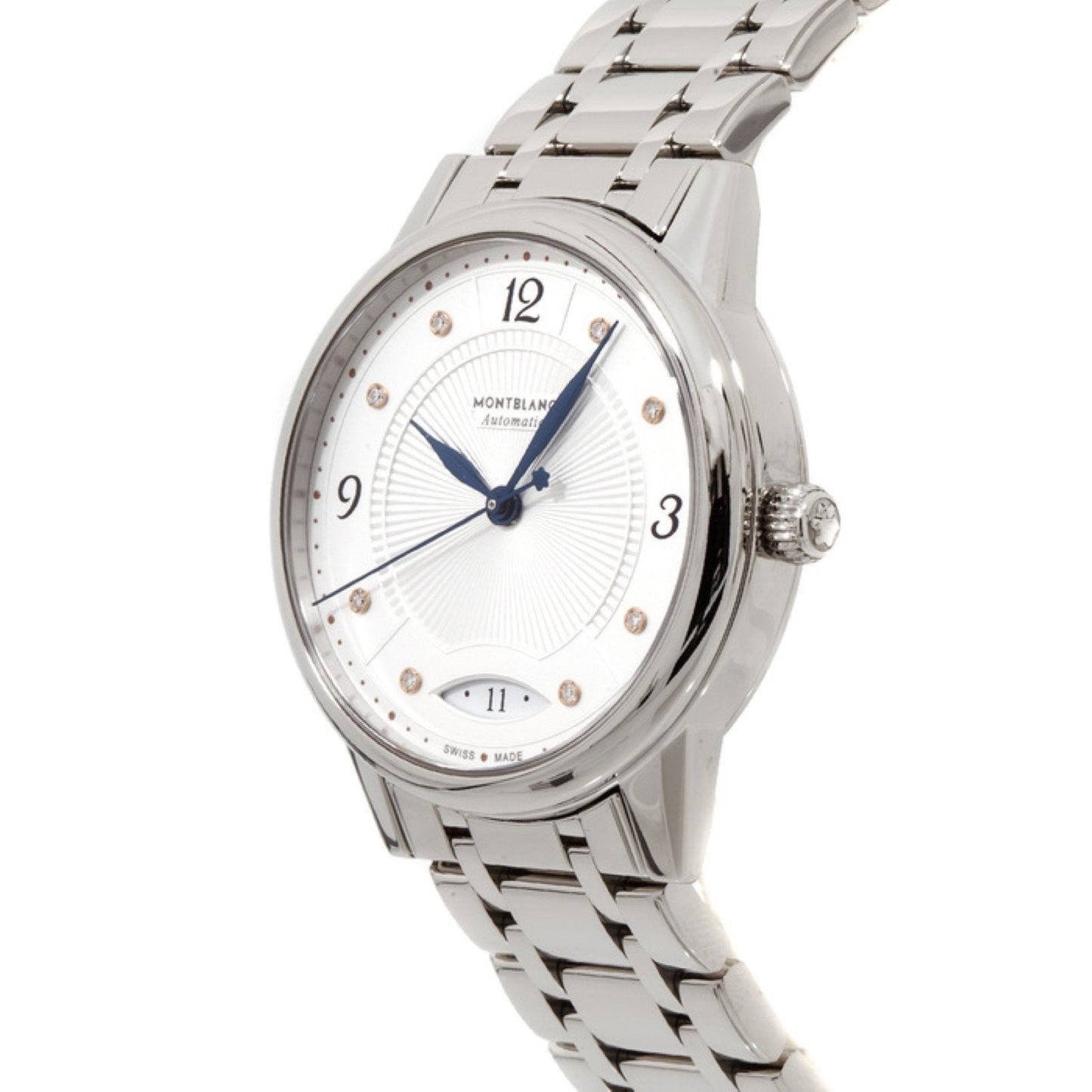 Montblanc Uhr Bohème Date 37mm weiß Automatik Stahl 114733