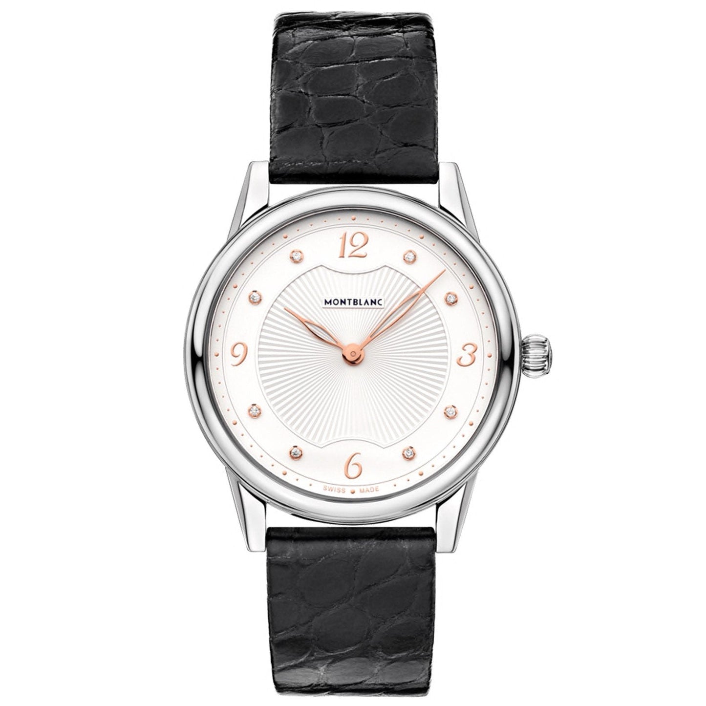 Montblanc Damenuhr Bohème Quarz 34mm Stahl Krokodil schwarz 123868