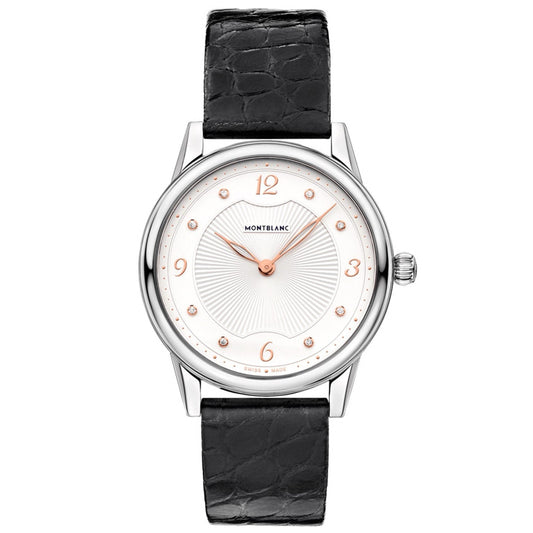 Montblanc Damenuhr Bohème Quarz 34mm Stahl Krokodil schwarz 123868