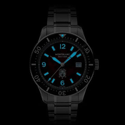 Montblanc Uhr Iced Sea Date 41mm bordeaux automatisch Stahl 132291