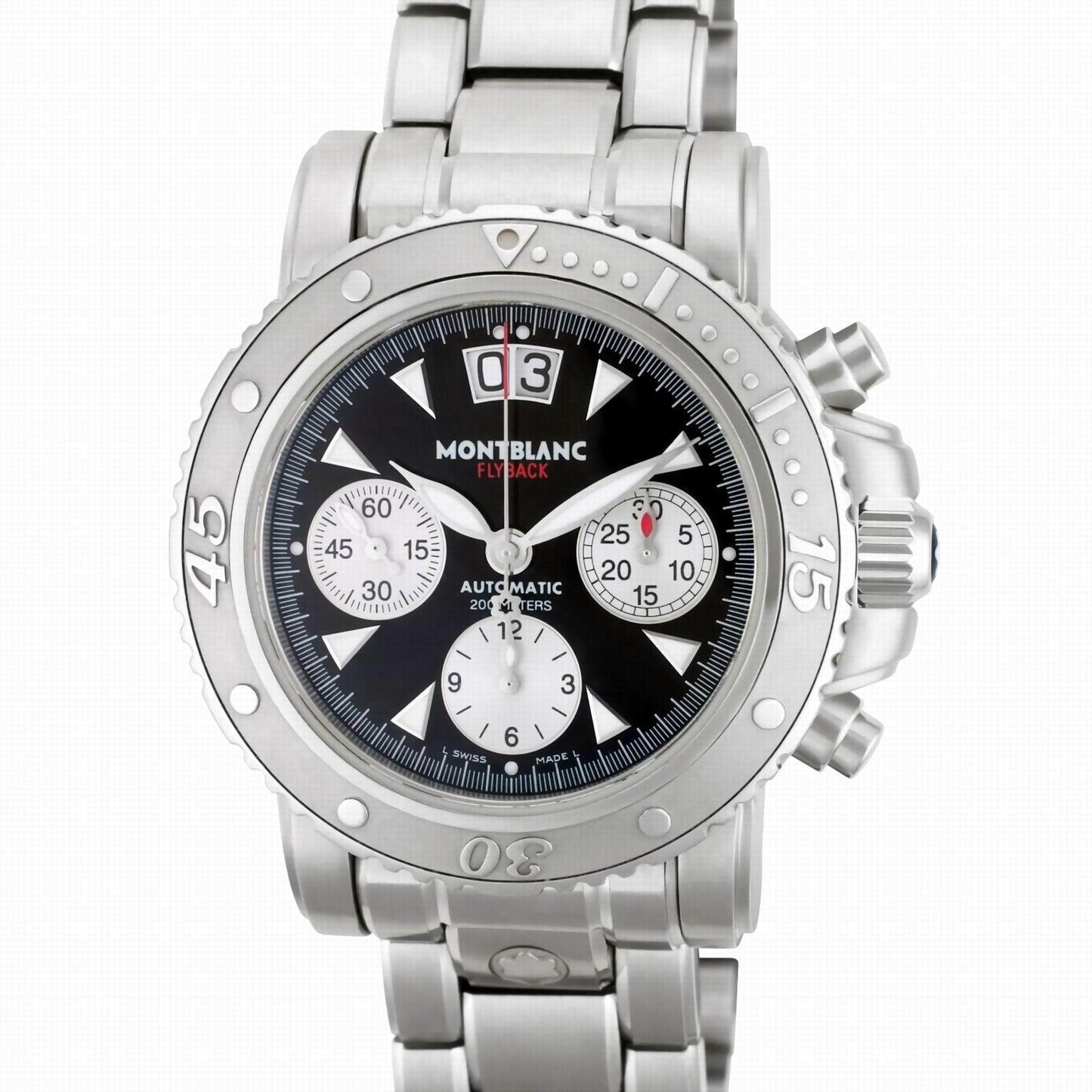 Montblanc Uhr Sport Flyback Chronograph 41,5mm Schwarz Automatik Stahl 8466