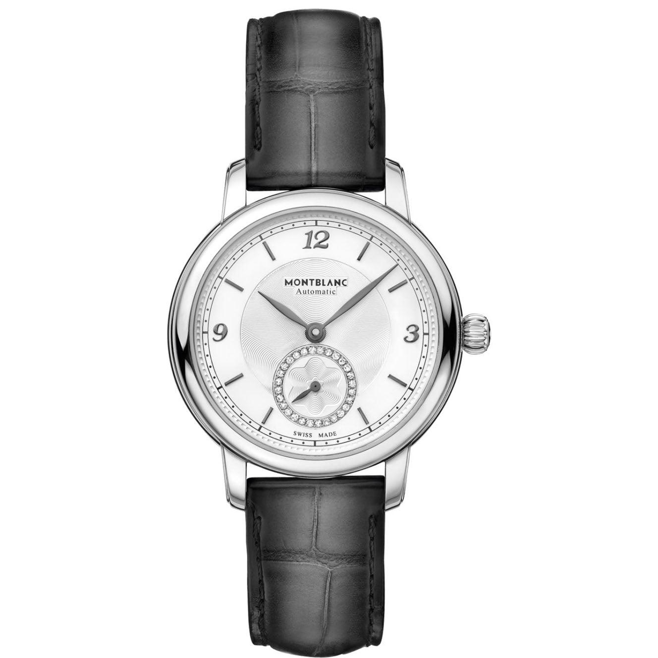 Montblanc Armbanduhr Star Legacy Small Second 32mm Silber Diamanten Automatik Stahl 118536