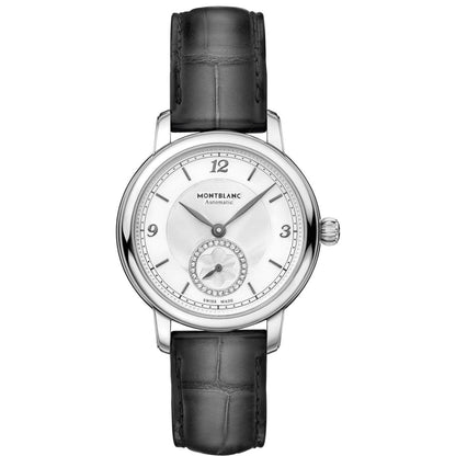Montblanc Armbanduhr Star Legacy Small Second 32mm Silber Diamanten Automatik Stahl 118536