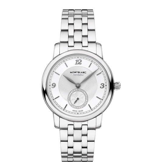 Montblanc Uhr Star Legacy Small Second 36mm Silber Diamanten Automatik Stahl 118511