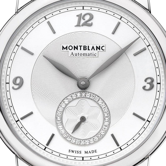 Montblanc Uhr Star Legacy Small Second 36mm Silber Diamanten Automatik Stahl 118511