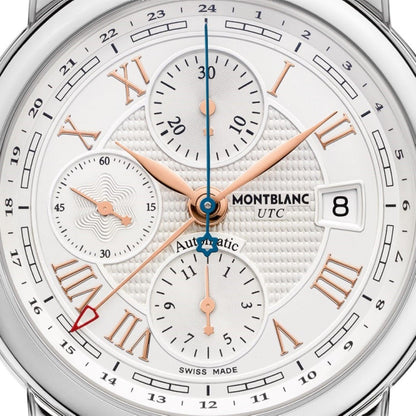 Montblanc orologio Star Roman Chronograph UTC Carpe Diem special edition 42mm argento automatico acciaio 113880
