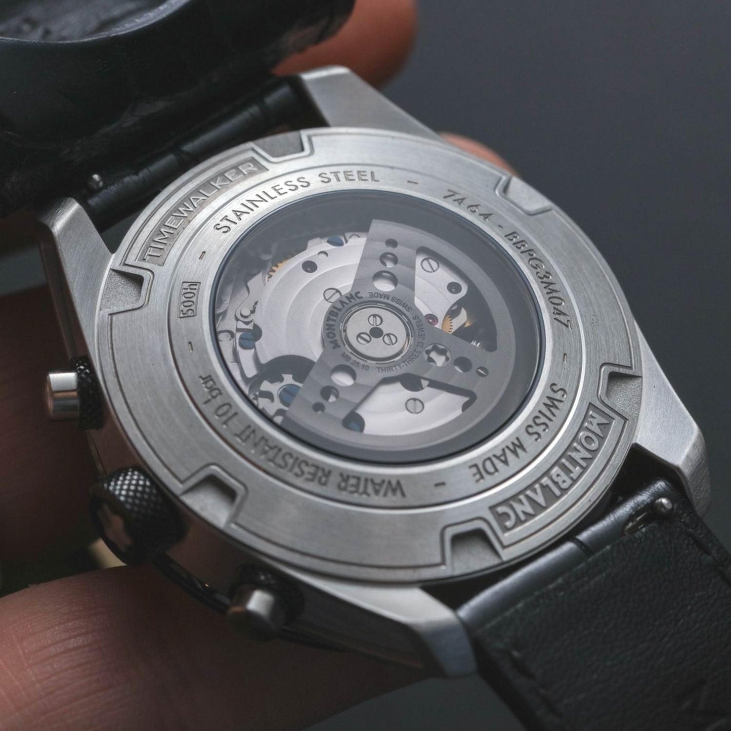 Montblanc Uhr Timewalker Chronograph 43mm silber automatisch Stahl schwarze Keramik 118489