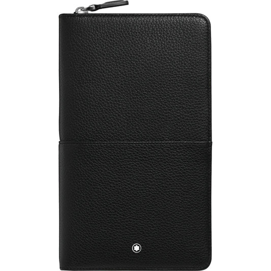 Montblanc Reisebrieftasche mit Reißverschluss Soft Grain Schwarz 126257