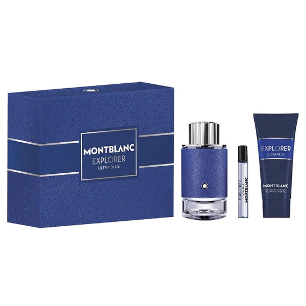 Montblanc Geschenkset Explorer Ultra Blue EDP 100ML + 7,5ML SPRAY + 100ML SG MB020C07S1