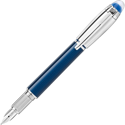 Montblanc Füllfederhalter StarWalker Blue Planet Metal Doué Edelstahl blaues Harz Feder M 125284