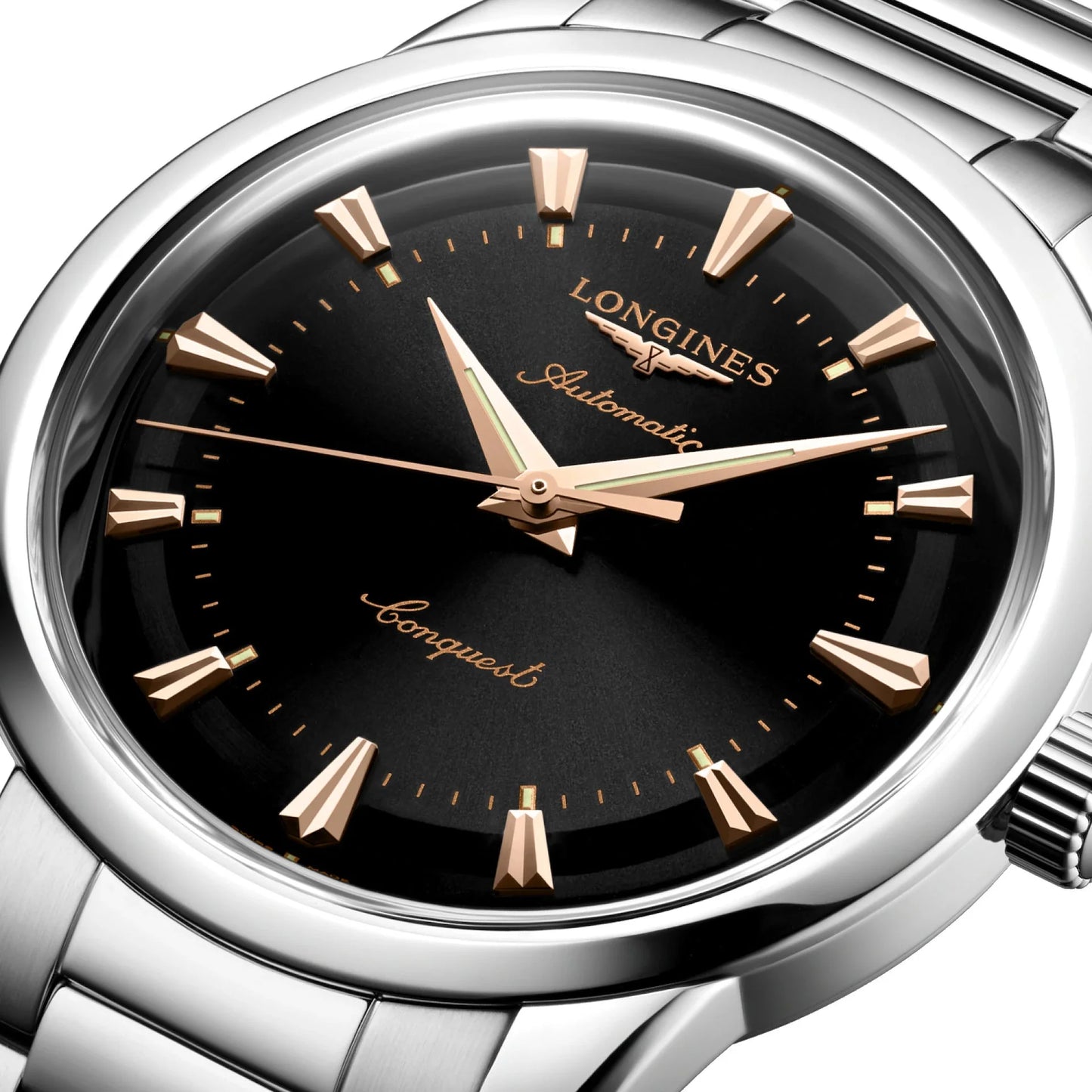 Longines orologio heritage 40mm nero acciaio automatico con quadrante nero e materiale acciaio inossidabile protetto dall’ufficio federale svizzero