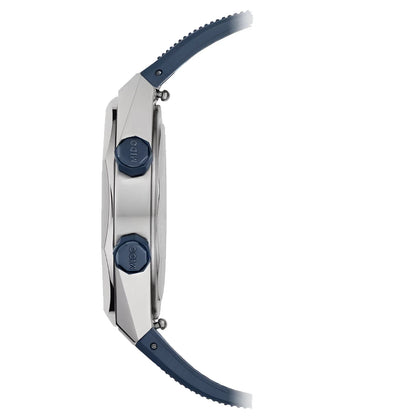 Orologio mido orologio multifort blu automatico acciaio con cassa materiale in acciaio e cinturino blu in gomma