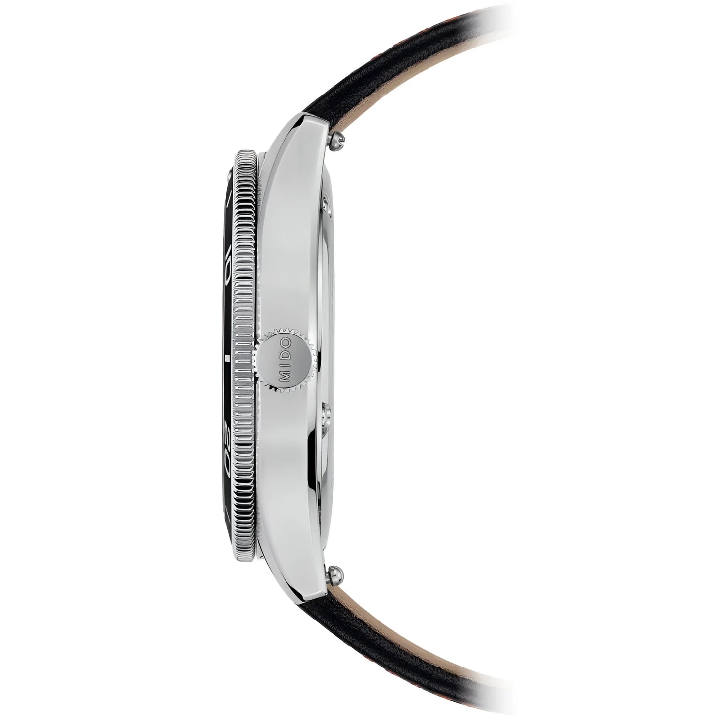 Orologio mido orologio ocean star 39 mm nero automatico con cassa acciaio e cinturino pelle nera
