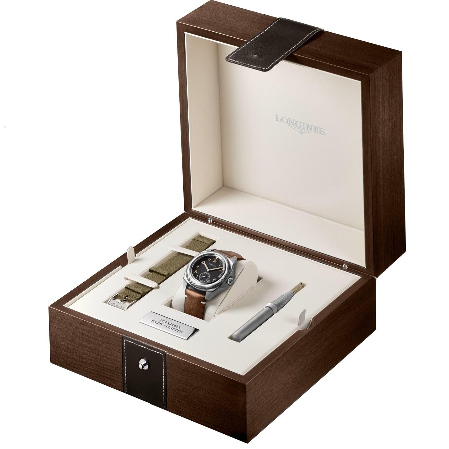 Longines Uhr Pilot Majetek Box Edition 43mm schwarz automatisch Stahl L2.838.4.53.9