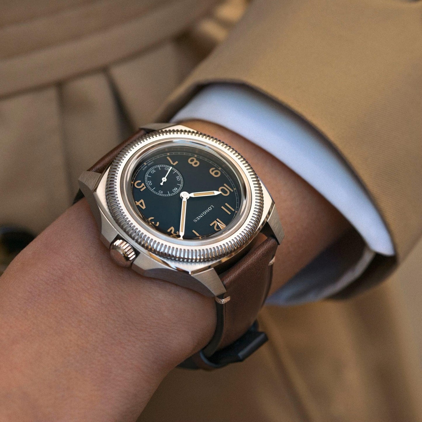 Longines Uhr Pilot Majetek Box Edition 43mm schwarz automatisch Stahl L2.838.4.53.9