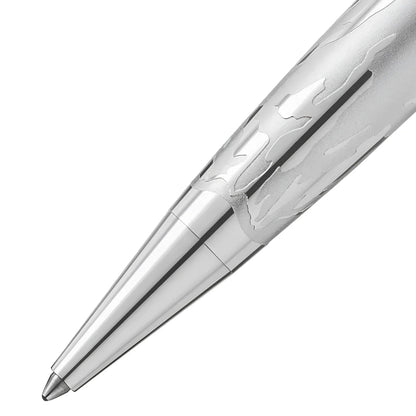 Montblanc penna a sfera Meisterstück con incisioni foglia argento in metallo heritage chamonix 1924 olympic heritage