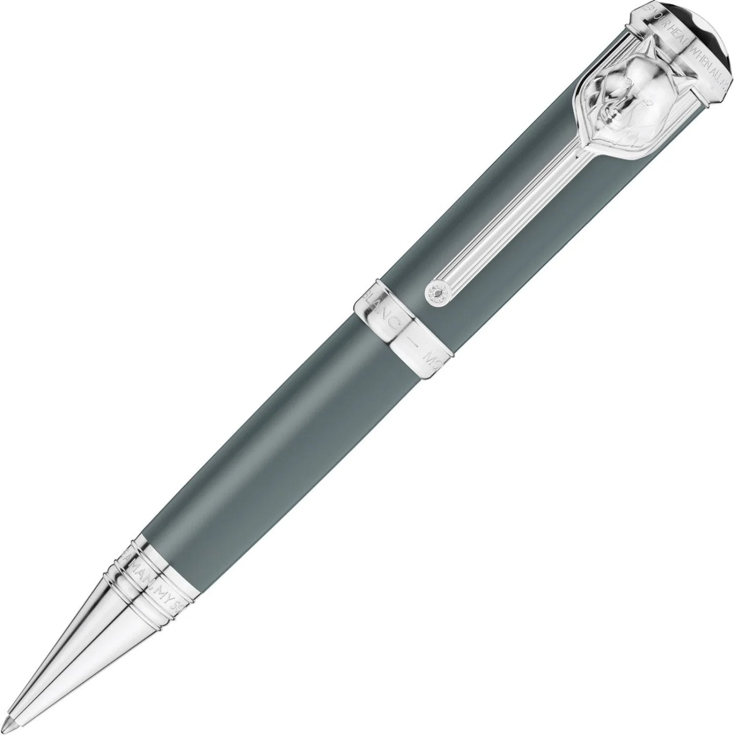Montblanc penna a sfera writers edition hommage à rudyard kipling edizione limitata con finitura matte grigia e dettagli argento lucido