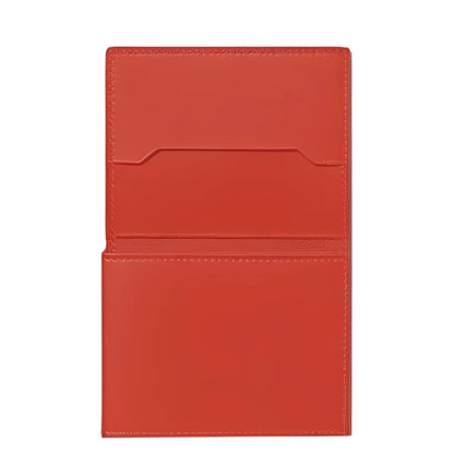 Montblanc porta carte trio soft in pelle rossa con design minimalista e cuciture precise per carte essenziali organizzate