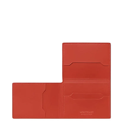 Montblanc porta carte Trio Soft corallo in pelle arancione vibrante con logo e cuciture sottili per carte essenziali organizzate