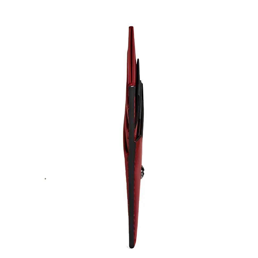 Montblanc porta carte in pelle rossa con interno nero e chiusura metallica piccolo, modello soft ruggine scuro