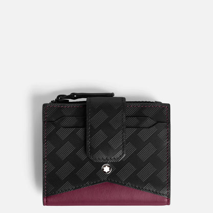 Portafoglio mini extreme nero cassis in pelle nera e bordeaux con motivo geometrico e stella argentata montblanc
