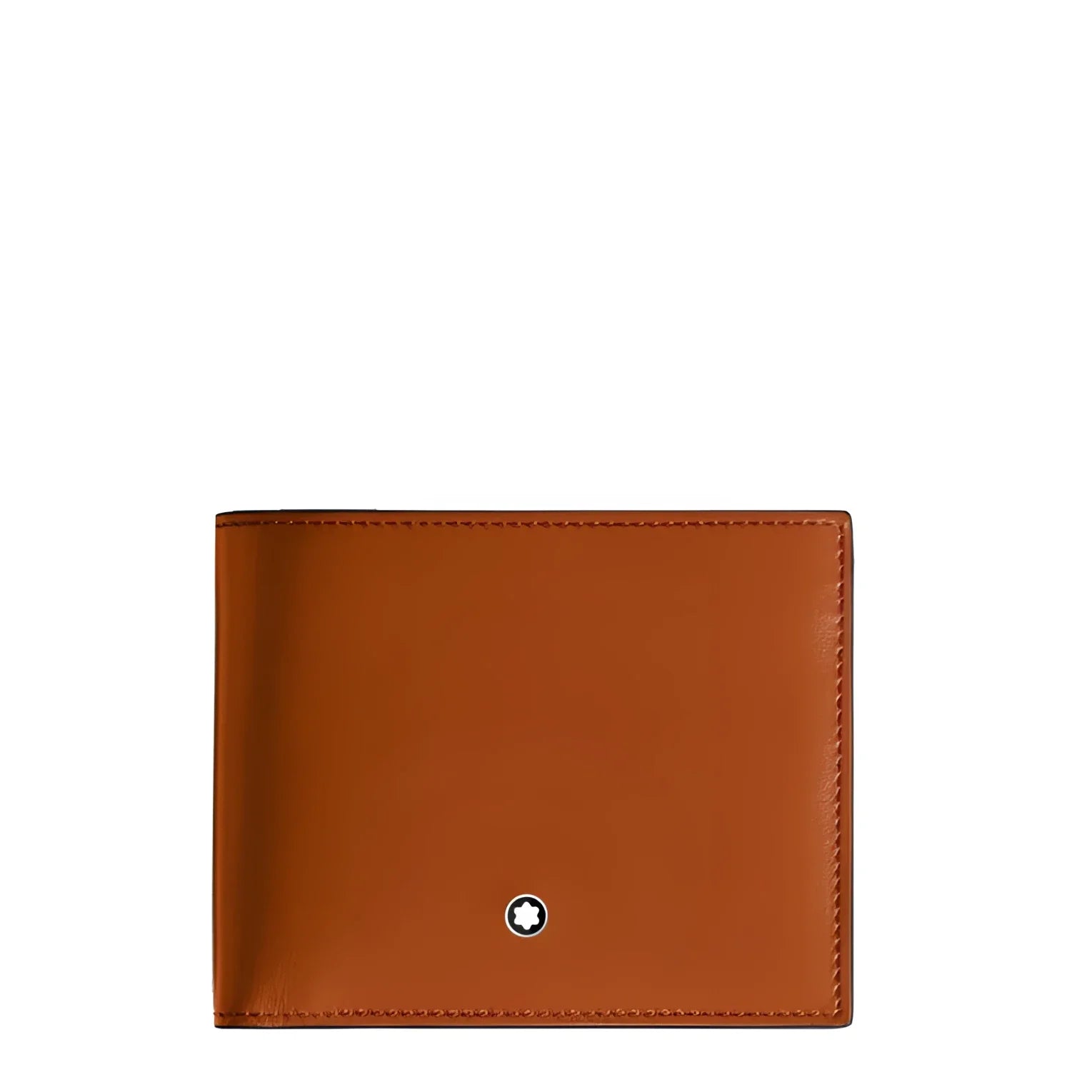 Montblanc portafoglio meisterstück in pelle ruggine con cuciture sottili e stellina centrale compagno perfetto per la routine quotidiana