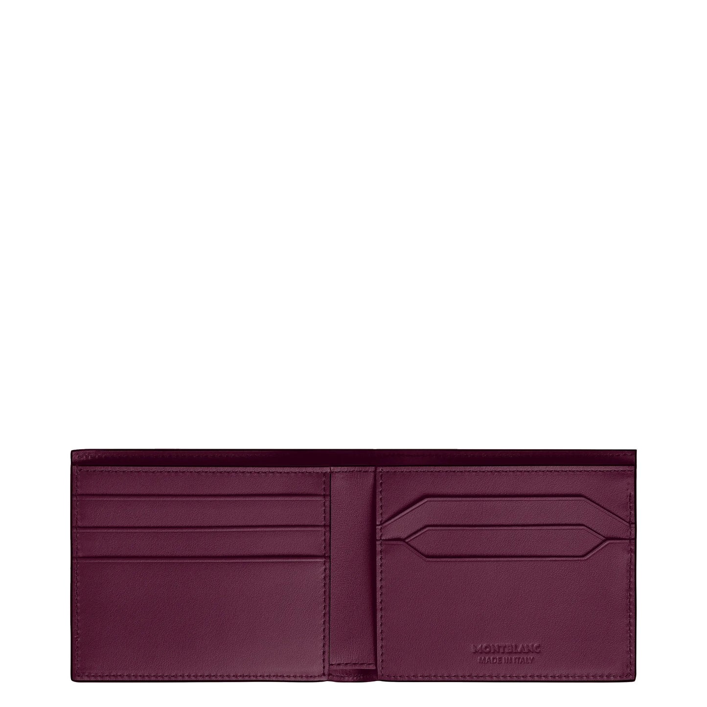 Montblanc portafoglio pieghevole meisterstück in pelle burgundy con design minimalista e cuciture precise