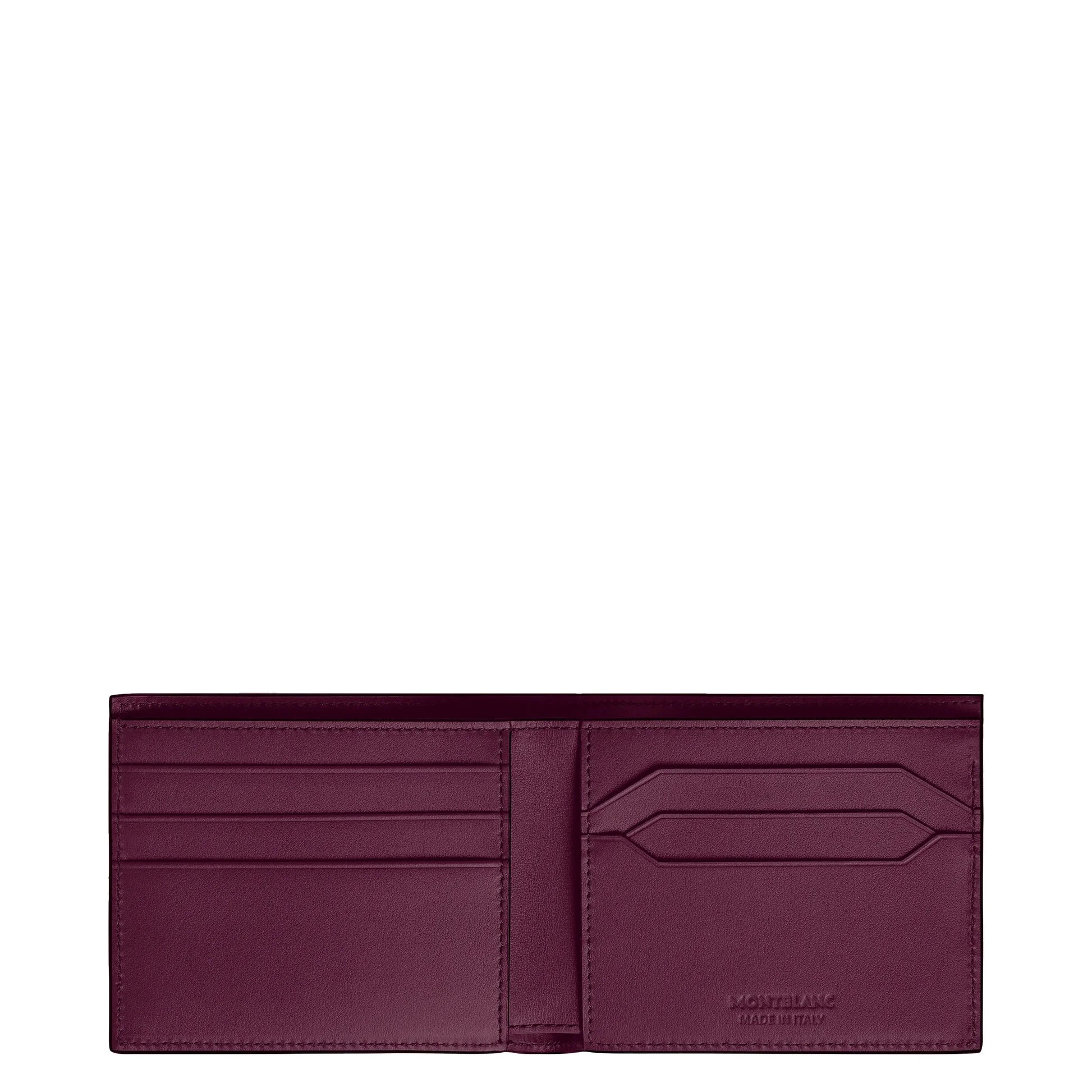 Montblanc portafoglio pieghevole meisterstück in pelle burgundy con design minimalista e cuciture precise
