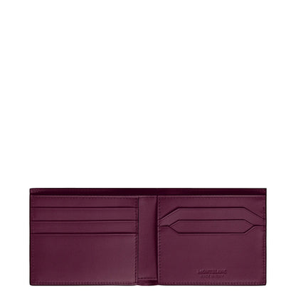 Montblanc portafoglio pieghevole meisterstück in pelle burgundy con design minimalista e cuciture precise