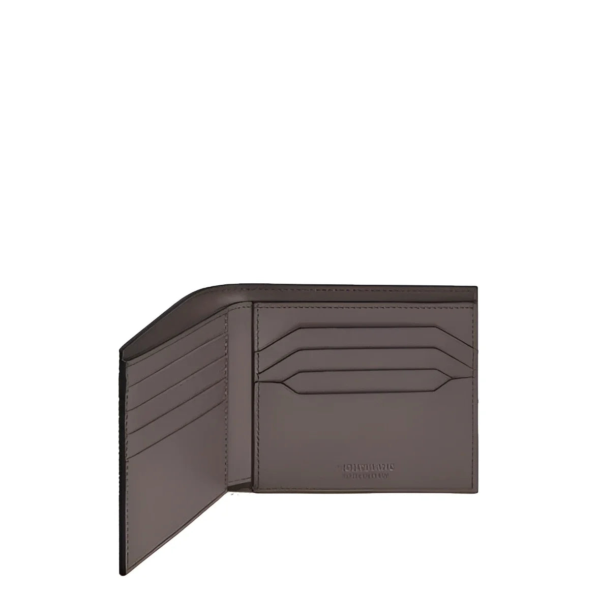 Portafoglio montblanc 4810 in pelle grigio caldo con 8 scomparti e motivo goffrato ispirato minimalista