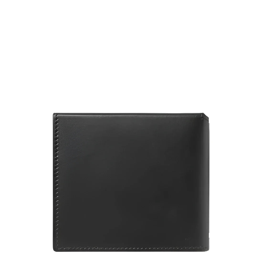 Portafoglio montblanc sottile trio nero in pelle con texture sottile e cuciture precise sui bordi