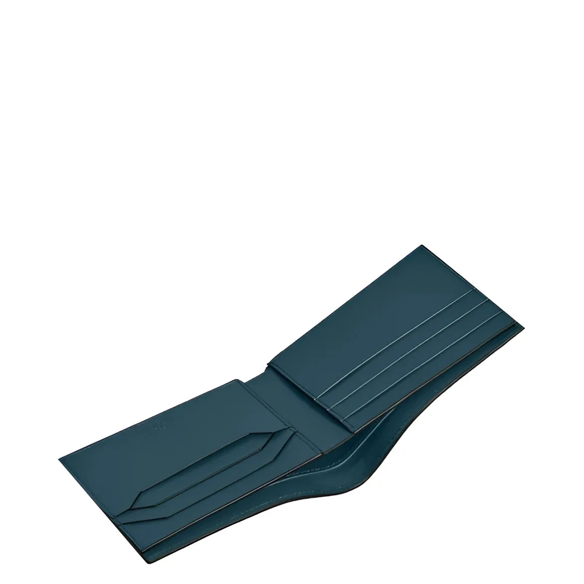 Montblanc portafoglio extreme 3.0 blu avio in pelle scamosciata verde petrolio con design minimalista e cuciture sottili