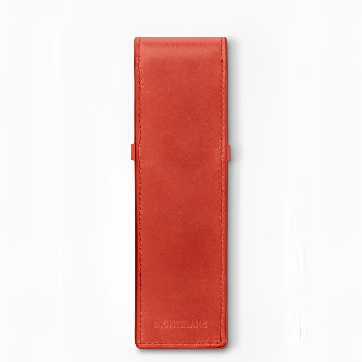 Astuccio montblanc meisterstück corallo in pelle rossa liscia per due strumenti da scrittura montblanc