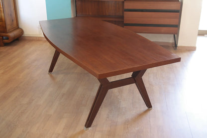 Tavolo tolomeo in legno mid-century modern di ico parisi scrivania direzionale modello italia 1958