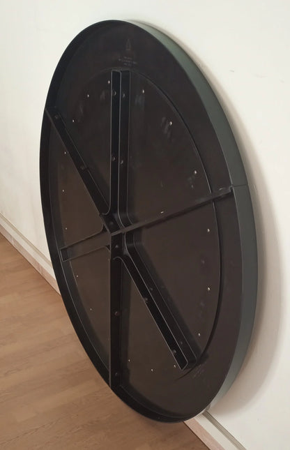 Orologio grande nero con cornice metallica design achille castiglioni per tavolo desco zanotta anni 70 vintage