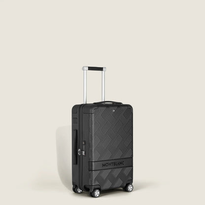 Montblanc trolley da cabina compatto nero con motivo spina di pesce e ruote argentate per la prossima avventura livello successivo
