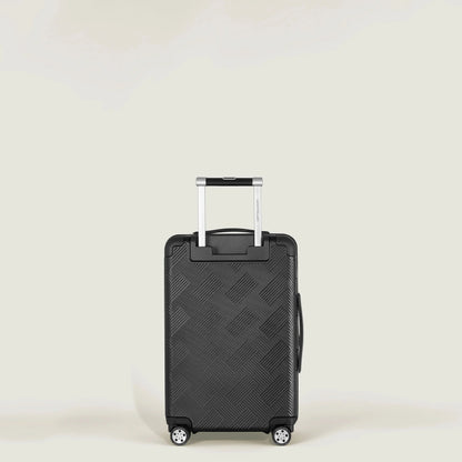 Montblanc trolley da cabina compatto nero con pattern geometrico e manico telescopico per la prossima avventura livello successivo