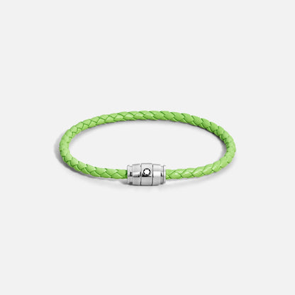 Montblanc Armband Edelstahl 3 Ringe und Leder Meisterstück Lime Größe L 13429268