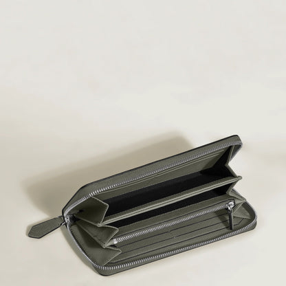 Montblanc Geldbörse 12 Fächer mit Reißverschluss Sartorial Mittelgrau 199371
