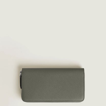 Montblanc Geldbörse 12 Fächer mit Reißverschluss Sartorial Mittelgrau 199371