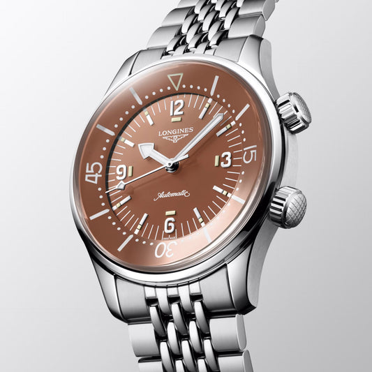 Longines Armbanduhr Legend Diver 39mm Terrakotta Automatik Stahl L3.764.4.96.6