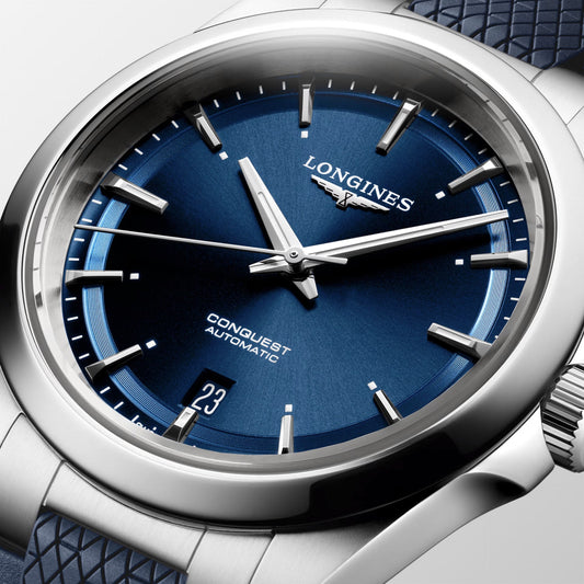 Longines Uhr Conquest 38mm blau Automatik Stahl L3.720.4.92.9