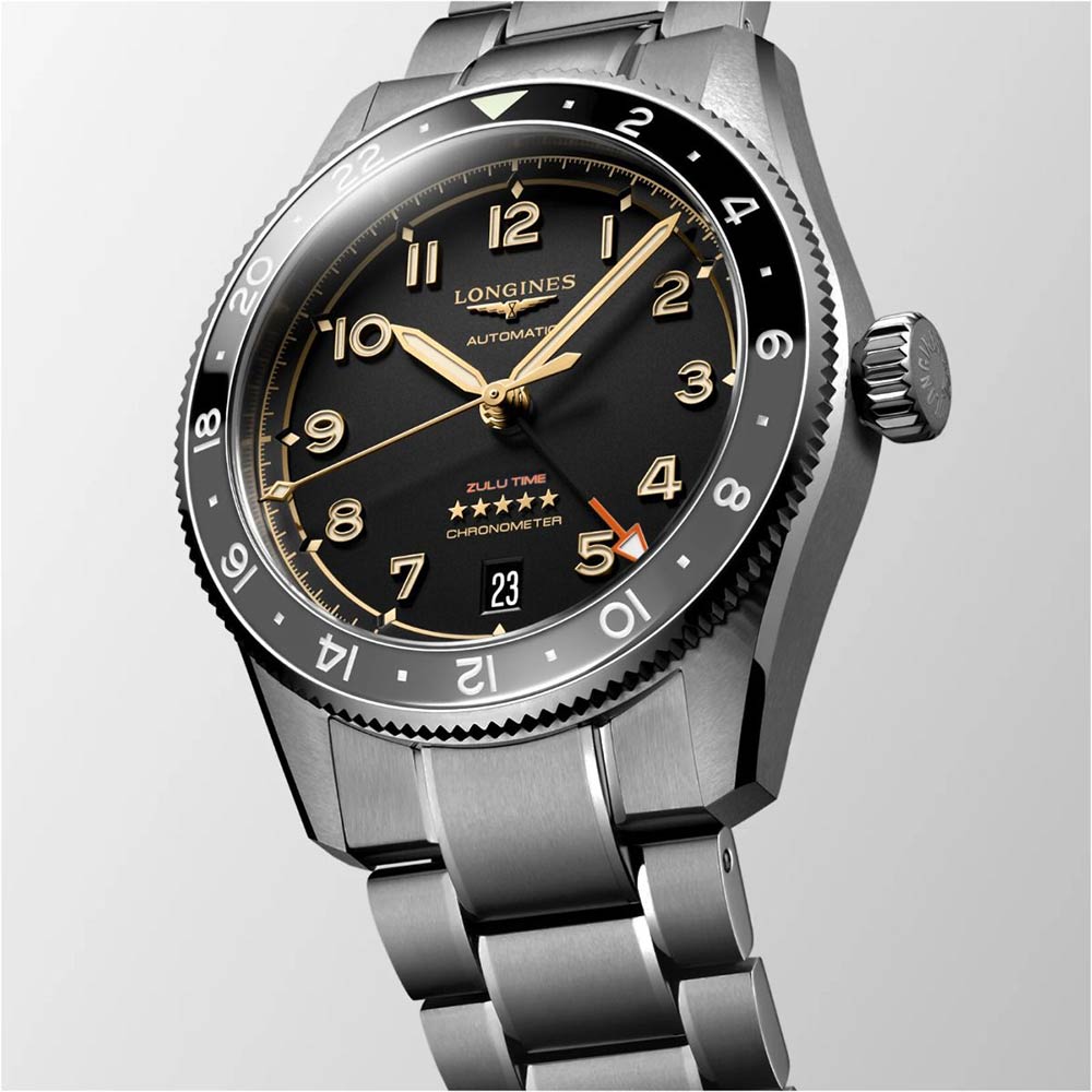 Longines Spirit Zulu Time 39mm Anthrazit Automatik Titan Uhr L3.802.1.53.6
