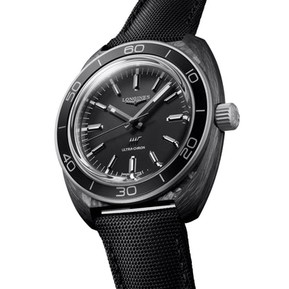 Longines Armbanduhr Ultra-Chron Carbon 43mm anthrazit automatisch Titan und Carbon L2.839.4.52.2